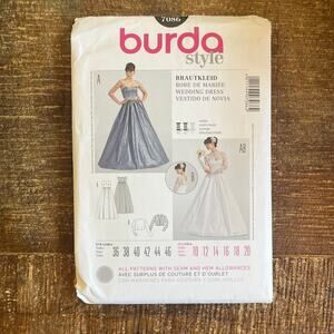 Burda Sewing Pattern 7086 Wedding Gown Prom Dress Princess A line 10-20 UNCUT